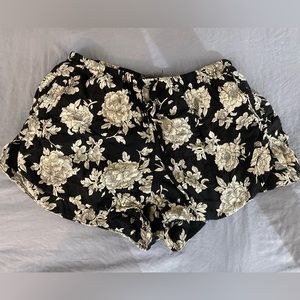 Brandy Melville black and white floral shorts. One size. Fits like an XS/S.